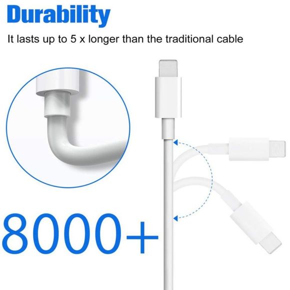 Fast Charge Cable for Apple iPhone USB Lightning cord - Picture 6 of 7